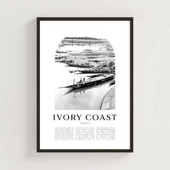 Ivory Coast Travel Poster Print Wall Art Africa City Gift Decor Af39m