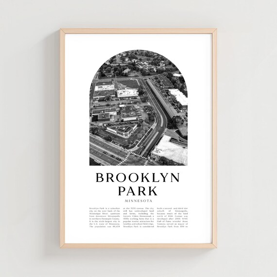 Brooklyn Park Minnesota Aerial Black White Photography Poster City Art