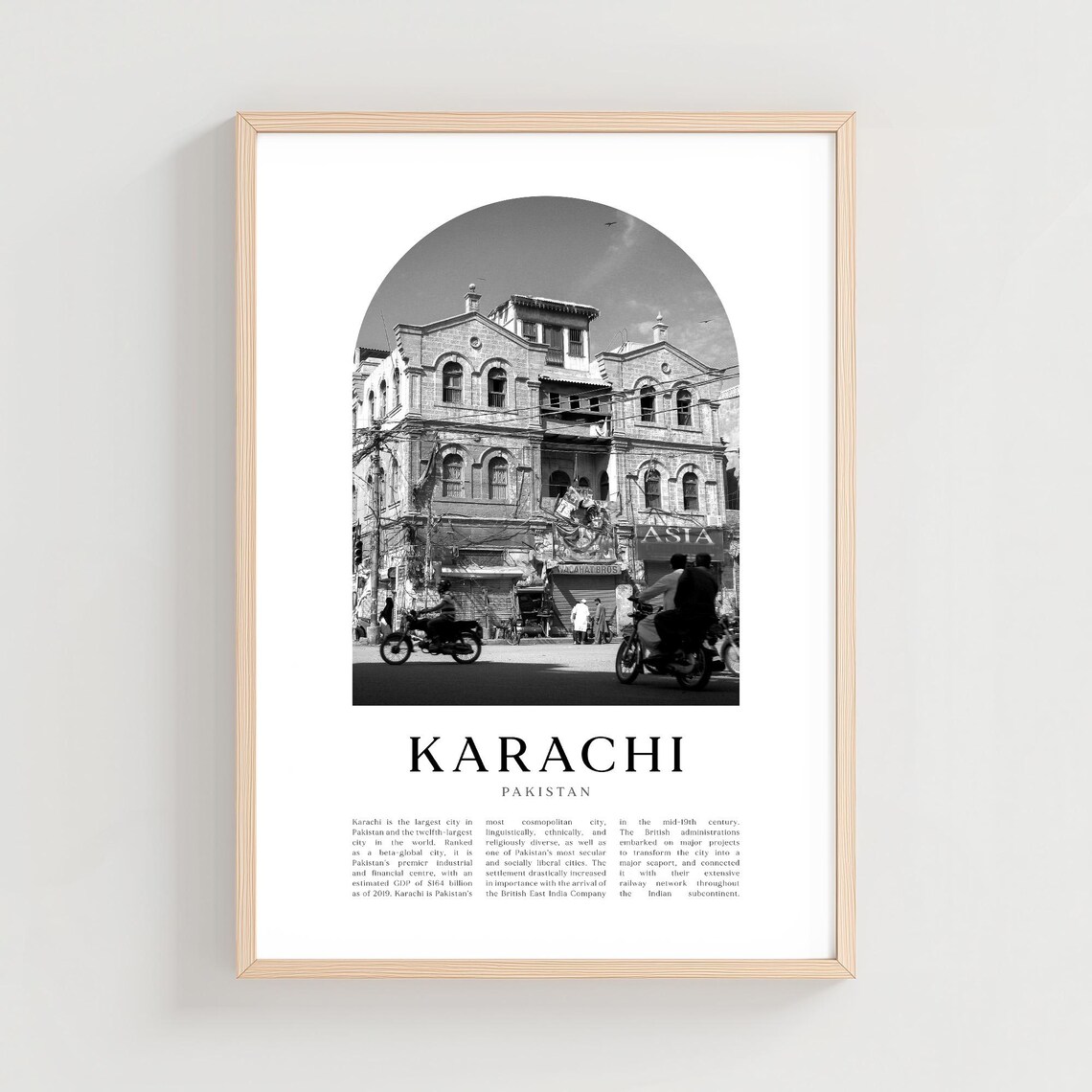 Karachi Travel Poster, Pakistan City Art Print
