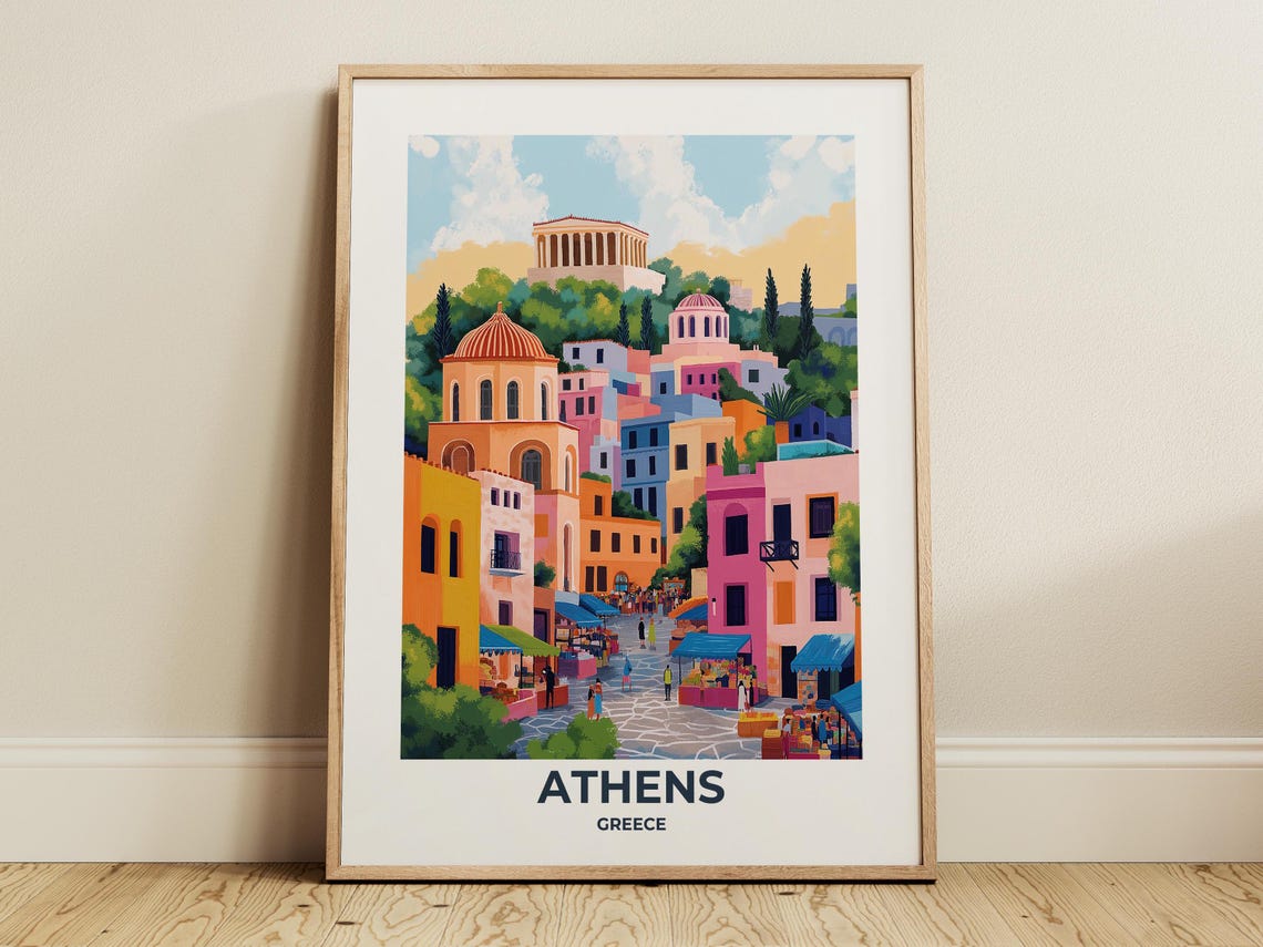 Athens Travel Poster Athens Poster Athens Travel Print Athens City Print Travel Print Travel Poster Athens Wall Decor Greece Poster 001
