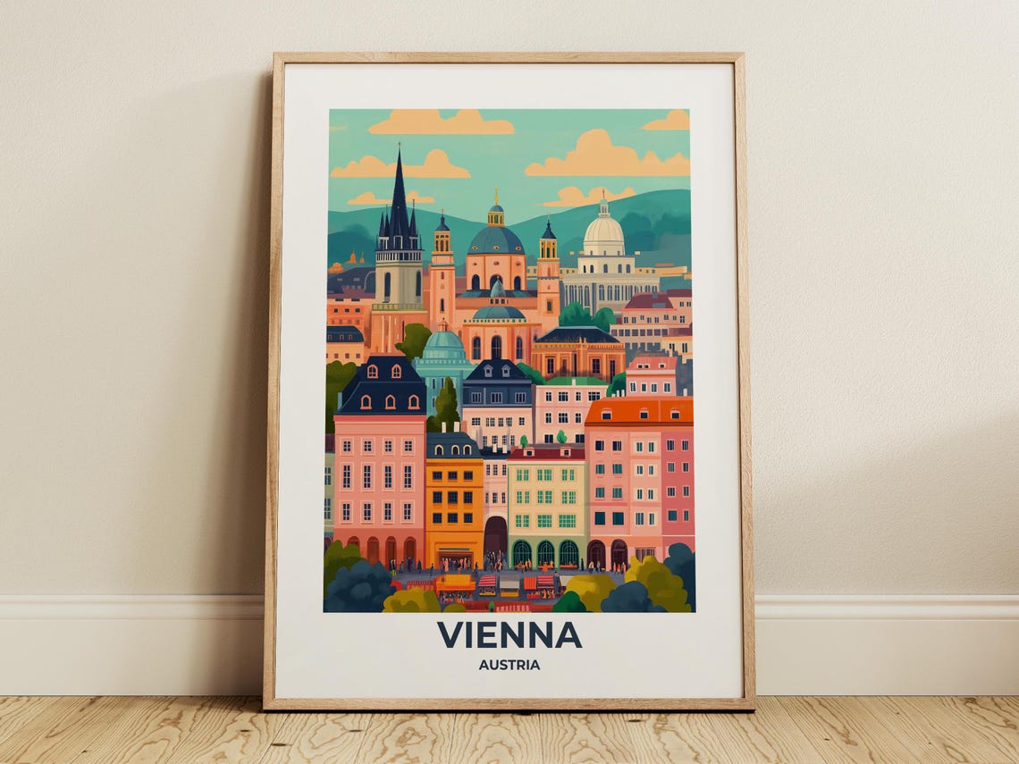 Vienna Travel Poster Vienna Poster Vienna Travel Print Vienna City Print Travel Print Travel Poster Vienna Wall Decor Austria Poster 021