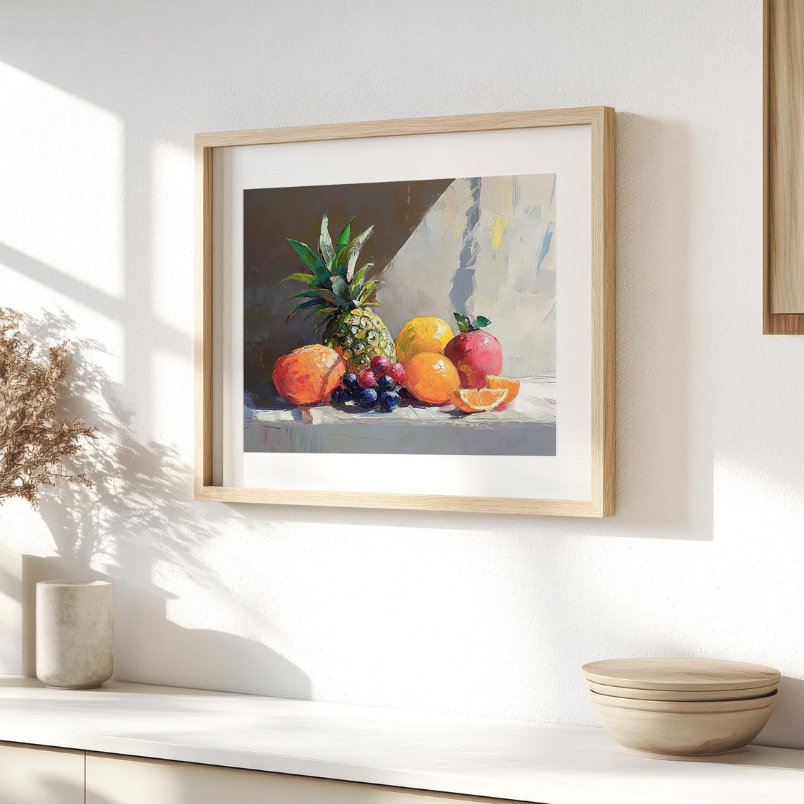 Vintage Fresh Fruits Painting, Citrus Still Life