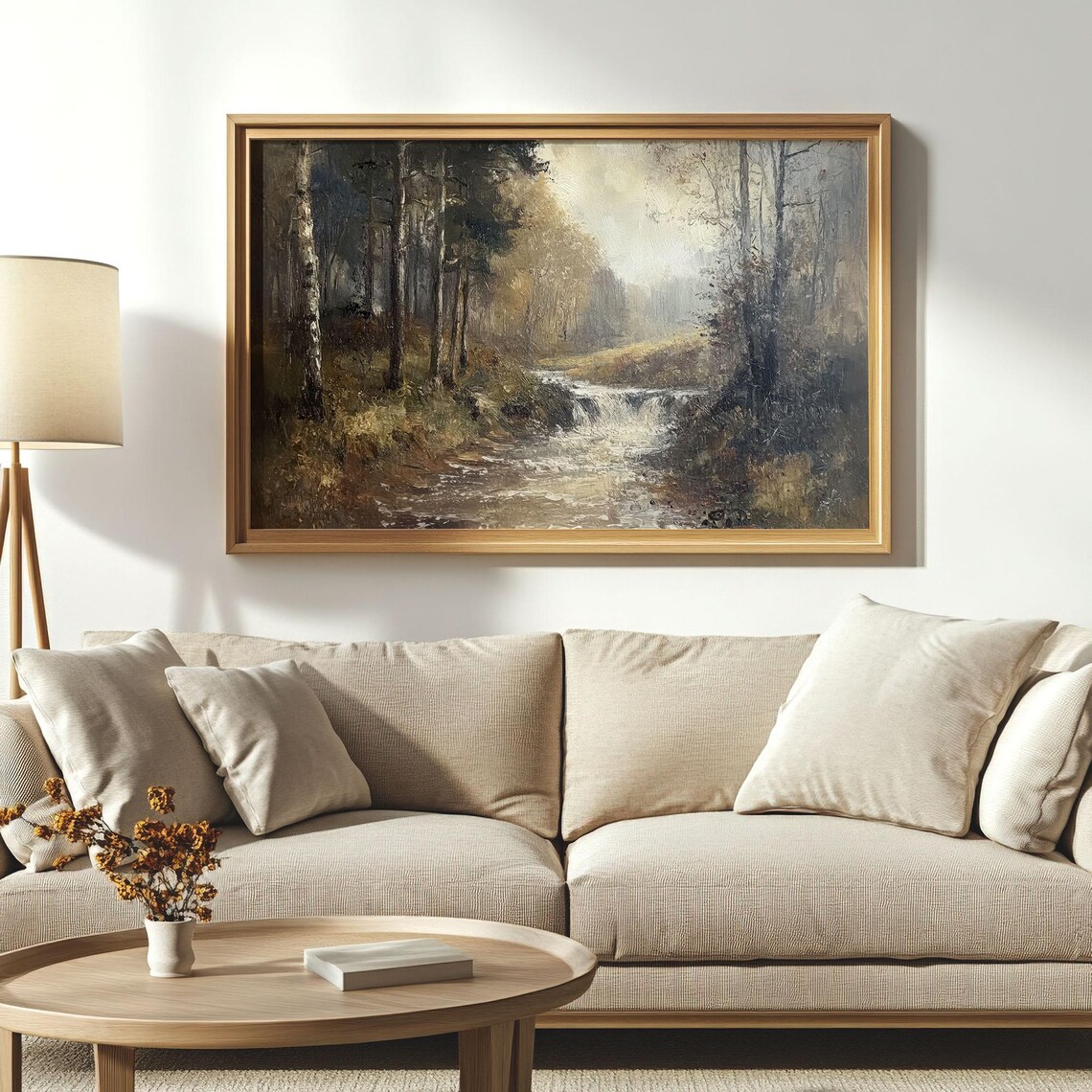 Summer Forest Landscape, Vintage Woodland Waterfall - Image 3