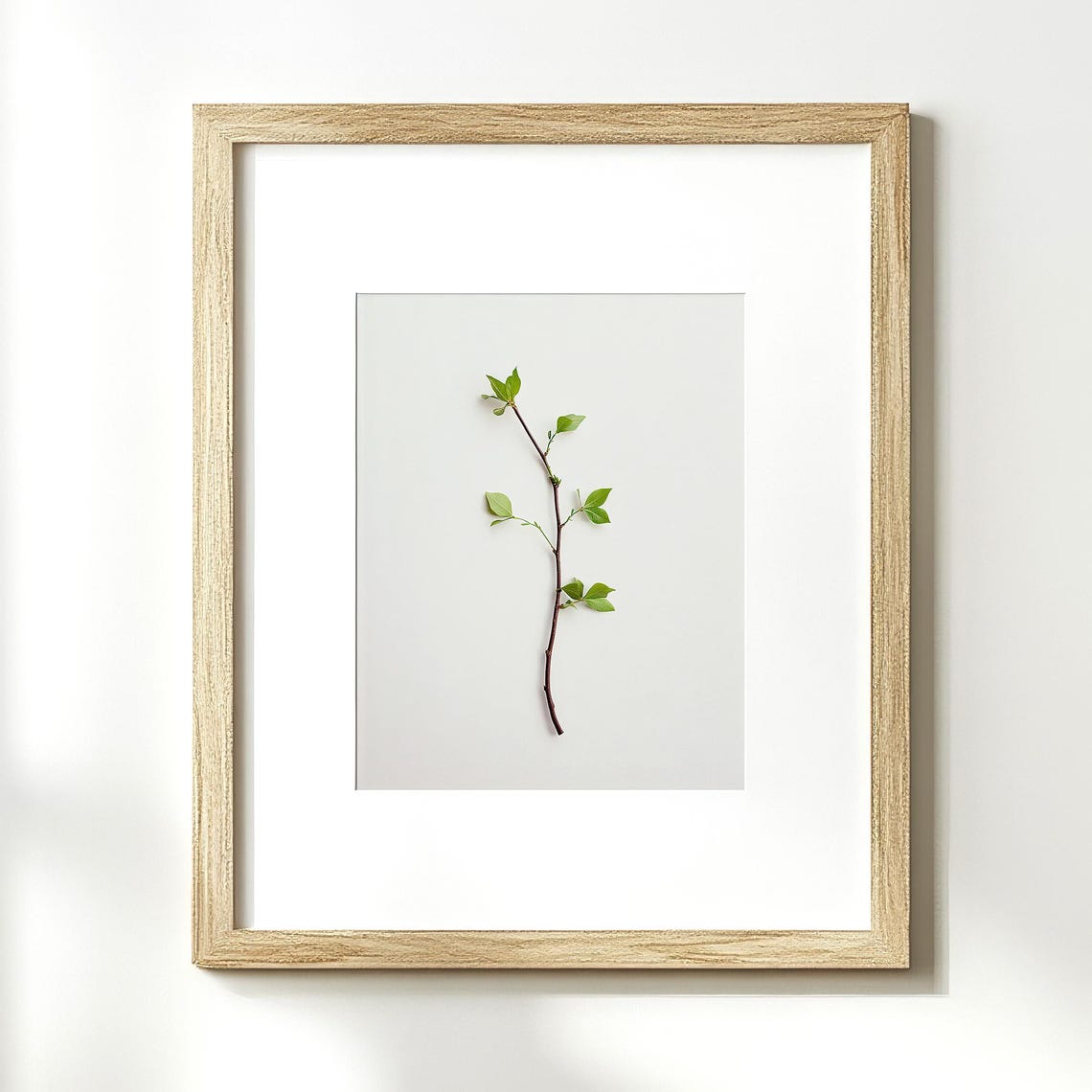 Green Leaf Branch Minimalist Botanical Spring Greenery Nature Wall Art - Image 3