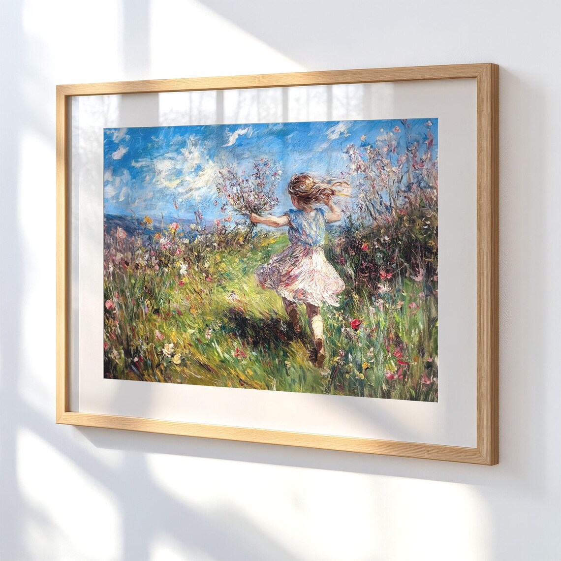 Spring Girl In Wildflowers, Vintage Childhood Print - Image 2