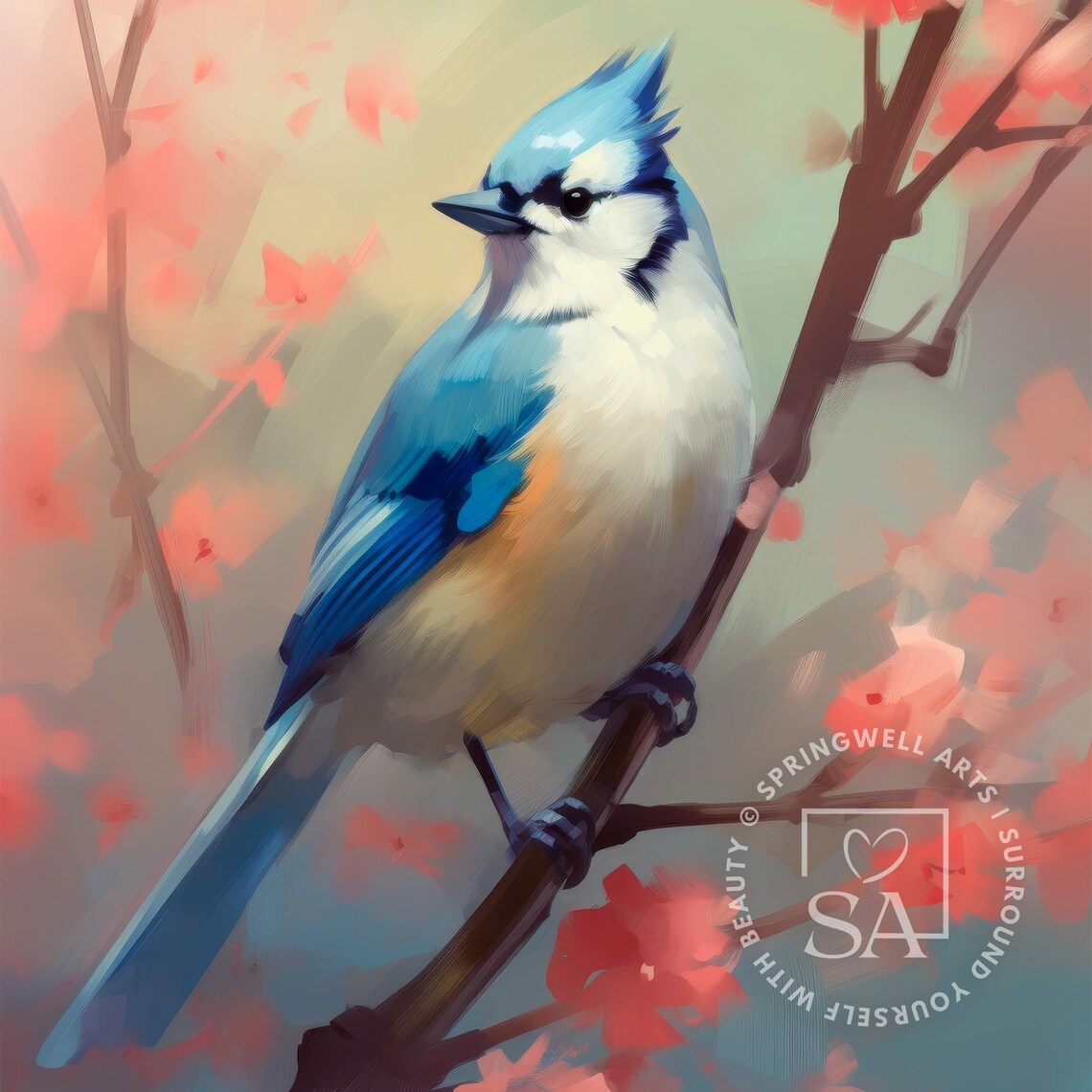 Blue Jay Bird Print, Vintage Farmhouse Decor - Image 5
