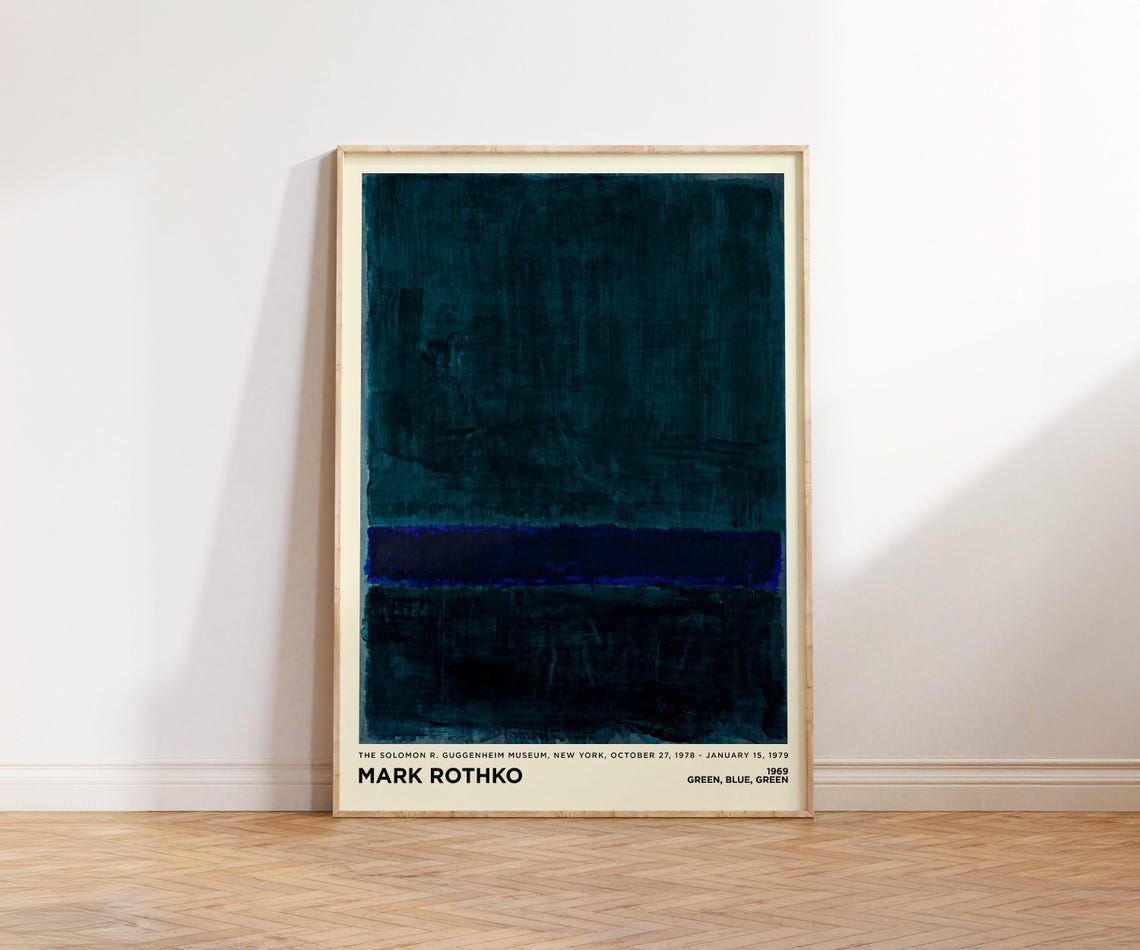Mark Rothko Green Blue Green 1969 Guggenheim Exhibition Art Print