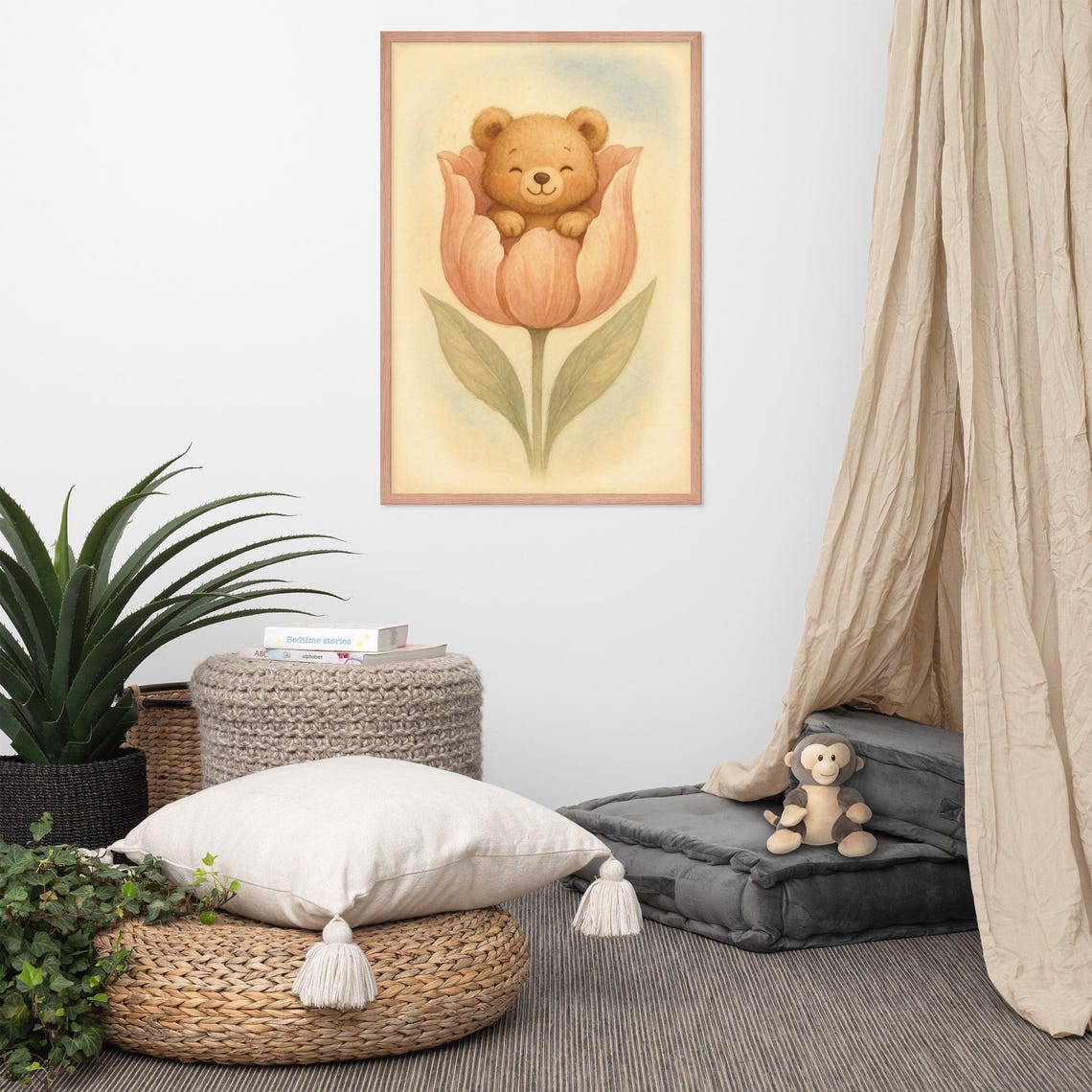 Teddy Bear In Flower, Baby Nursery Decor Art Print - Image 2
