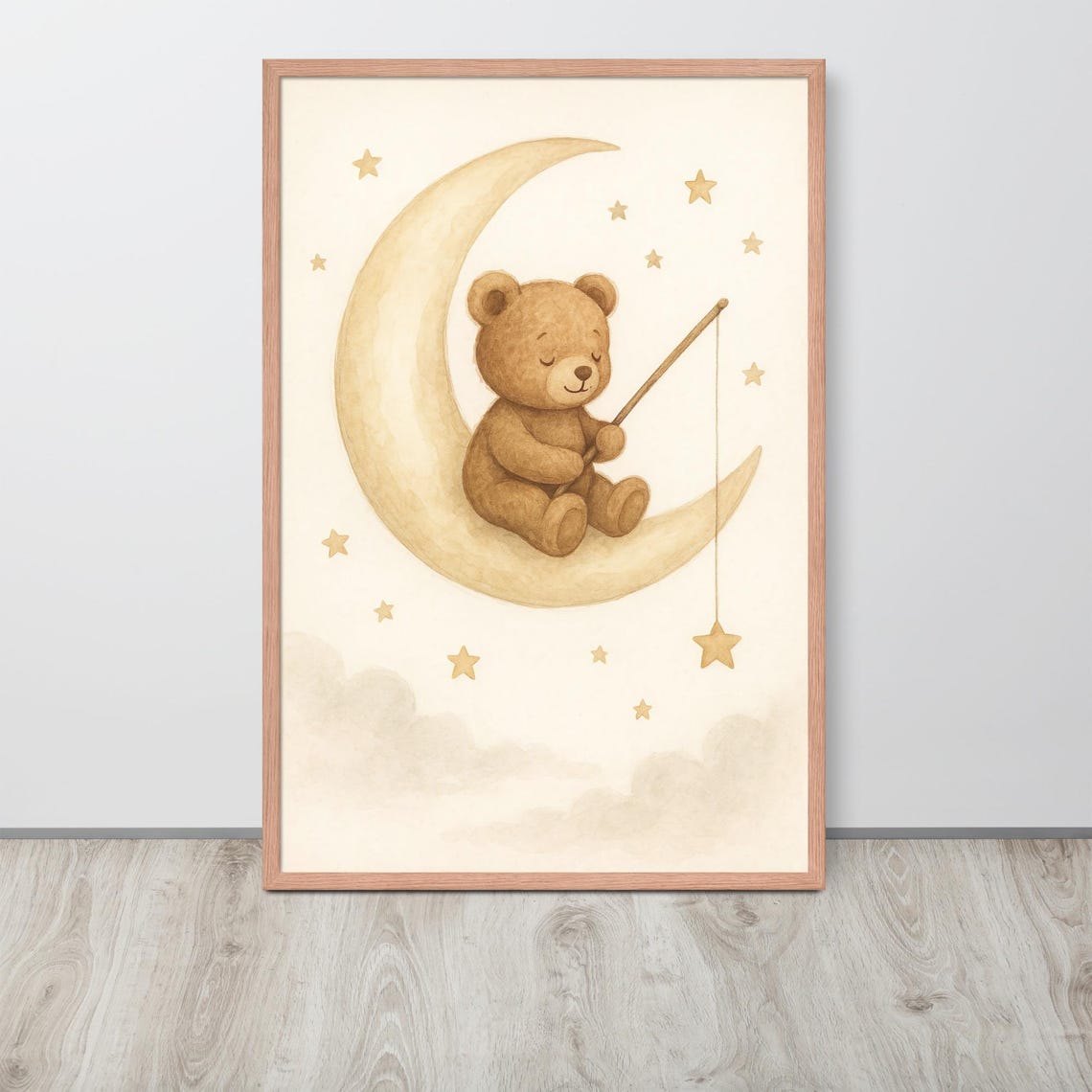 Teddy Bear Moon Fishing, Baby Nursery Decor - Image 2