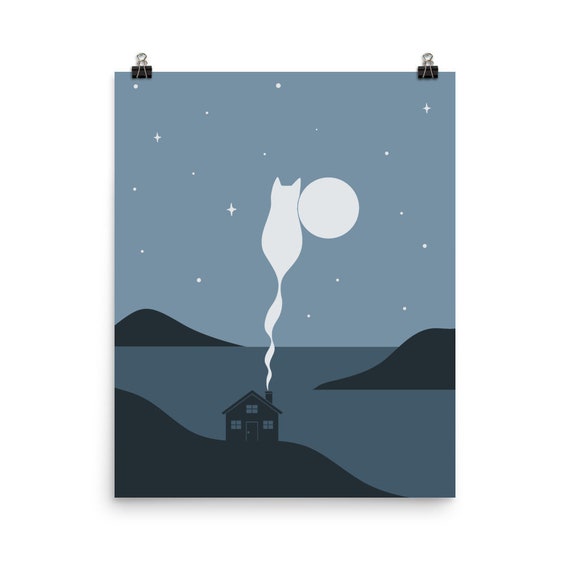 Cat Landscape Poster Print