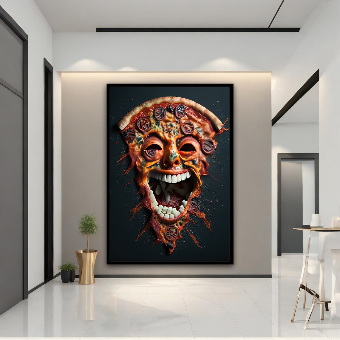 Pizza Face Graffiti Pop Art, Poster Print - Image 4