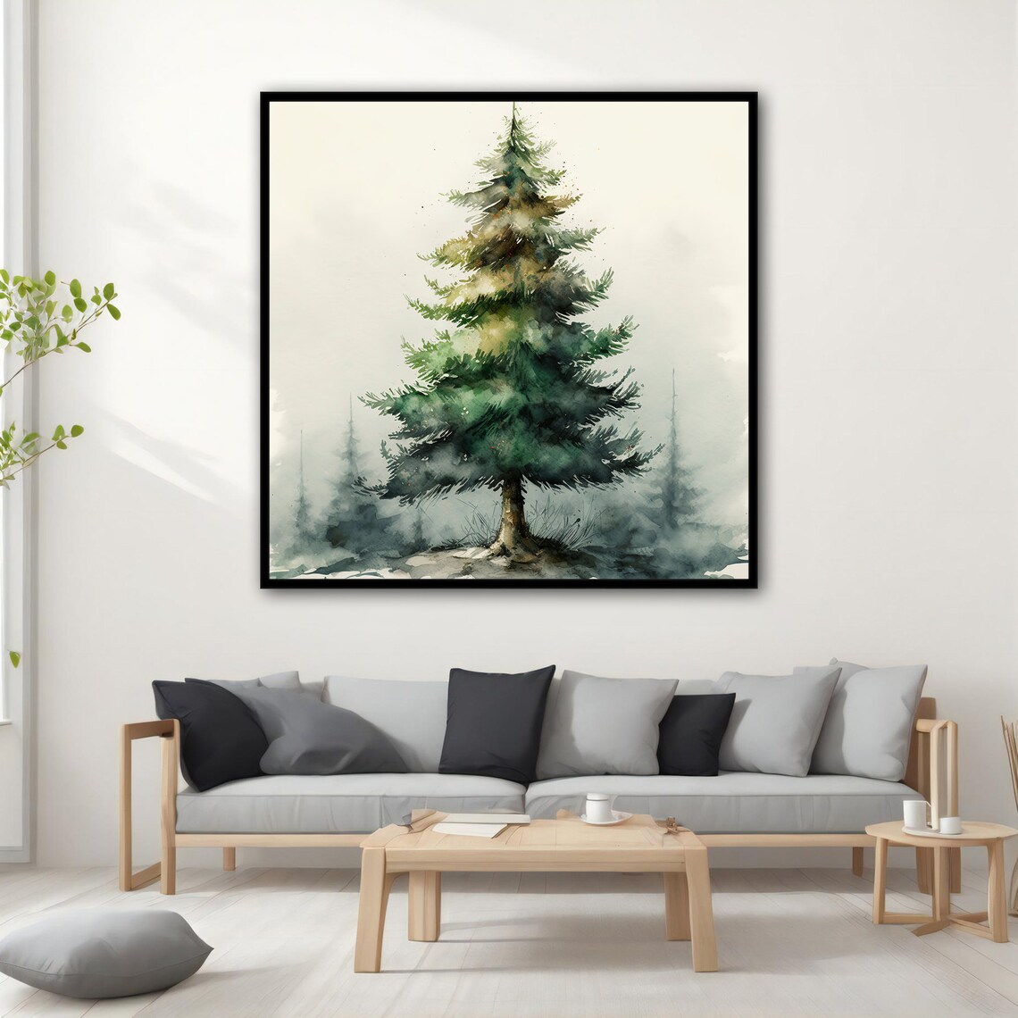 Abstract Tree Christmas Art Print, Modern Wall Art - Image 3