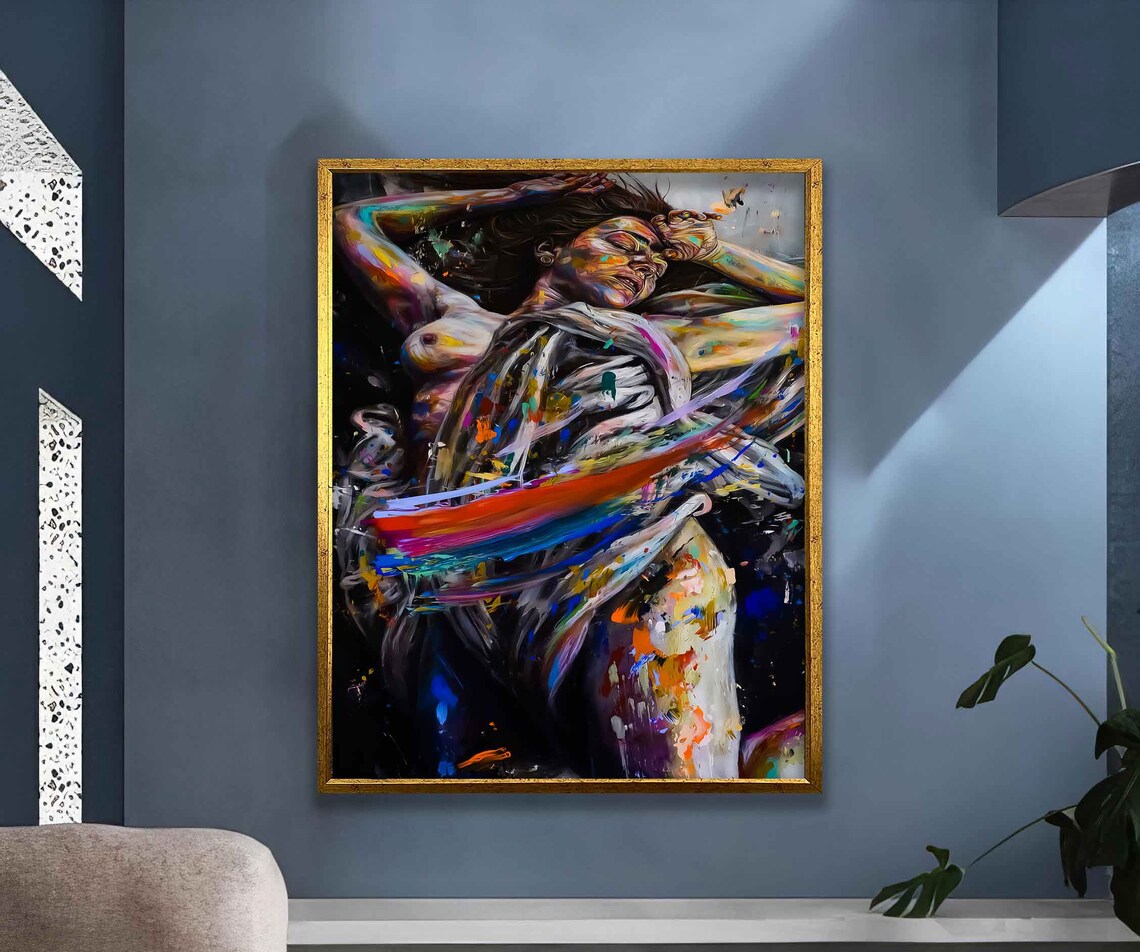 Sexy Woman Abstract Wall Art Woman Modern Woman Wall Decor Nude Print Erotic Sexy Woman Abstract - Image 2