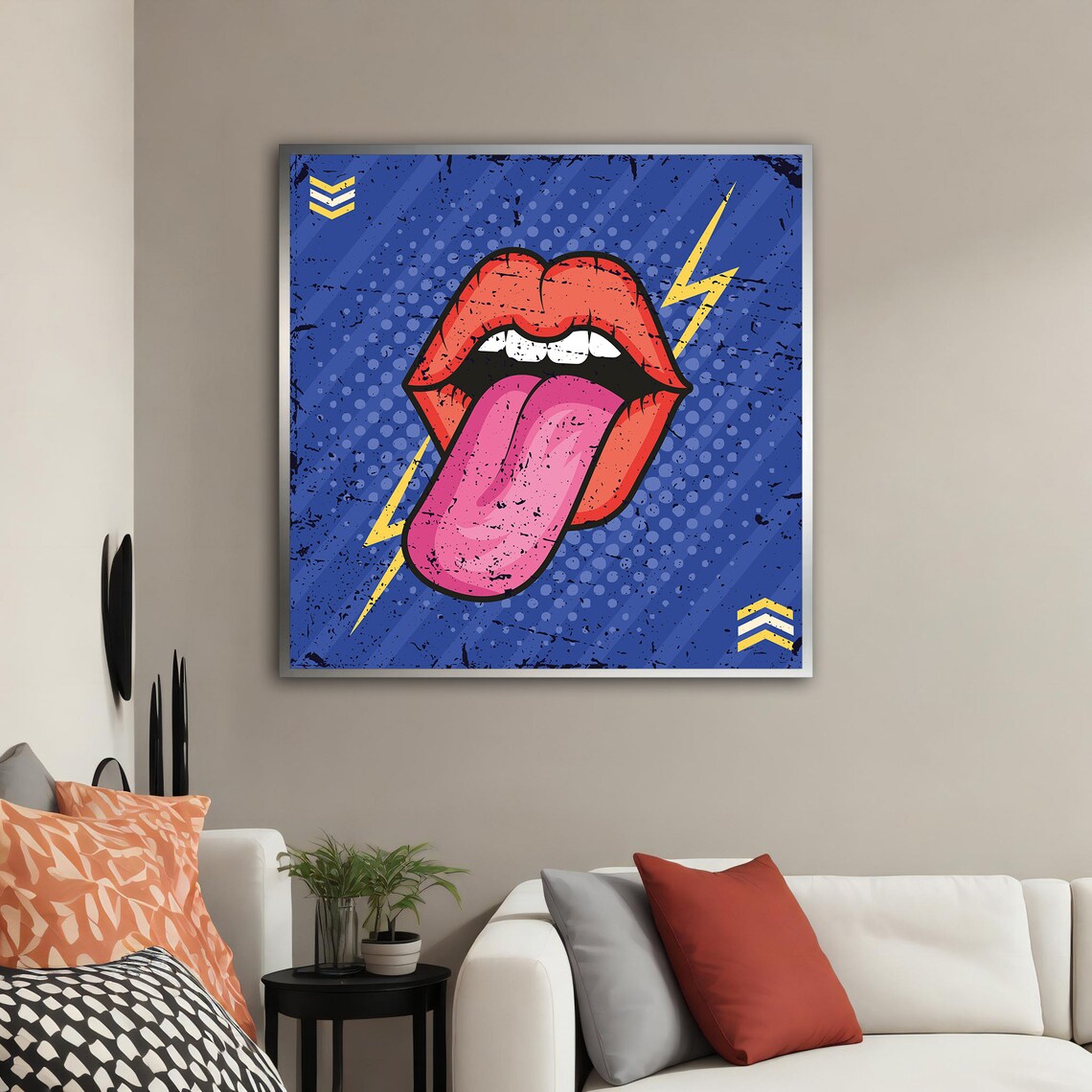 Tongue Out Graffiti, Red Lips Pop Art Poster - Image 2