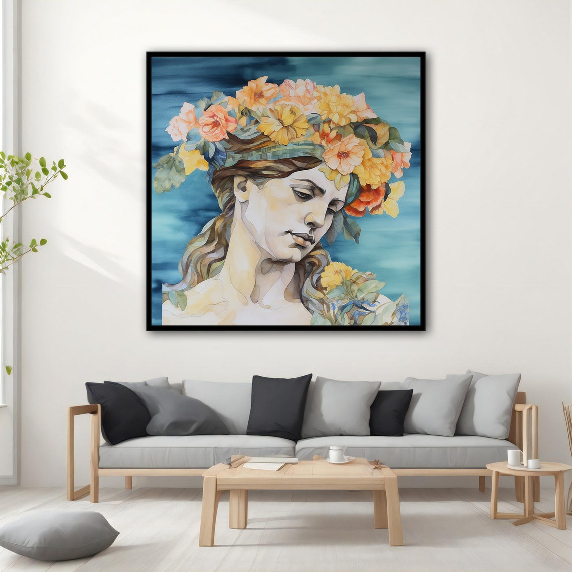 Colorful Woman Modern Wall Art Sculpture Woman Print Greek Woman Painting Feminine Woman Wall Decor - Image 3