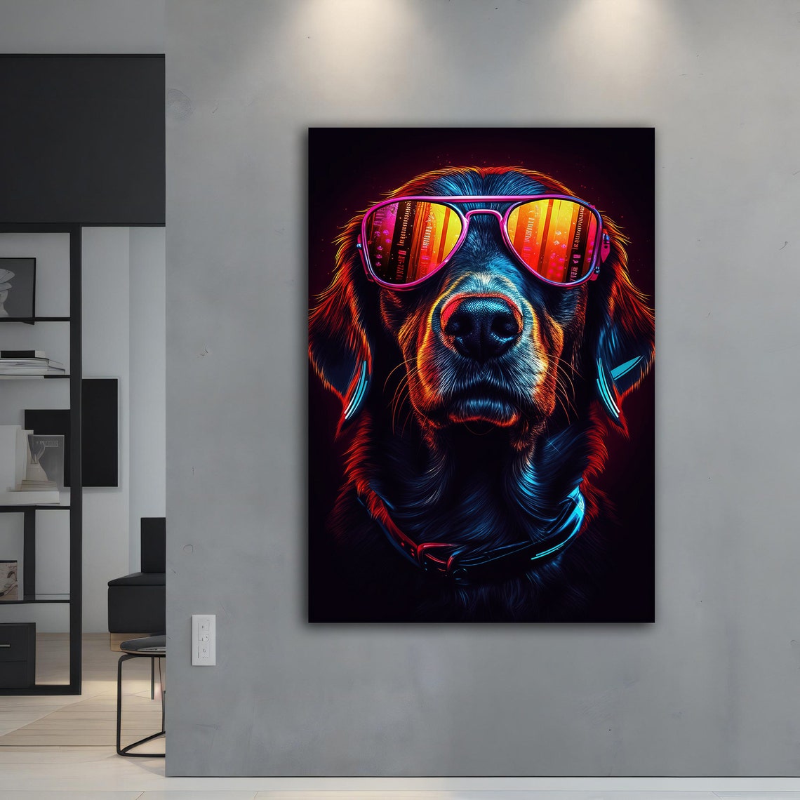 Colorful Dog Wall Art Colorful Dog Wall Decor Dog Wall Art Animal Print Colorful Animal Wall Art Dog Print