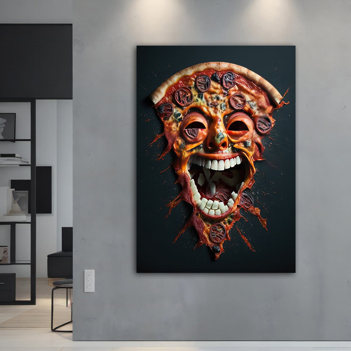 Pizza Face Graffiti Pop Art, Poster Print - Image 5