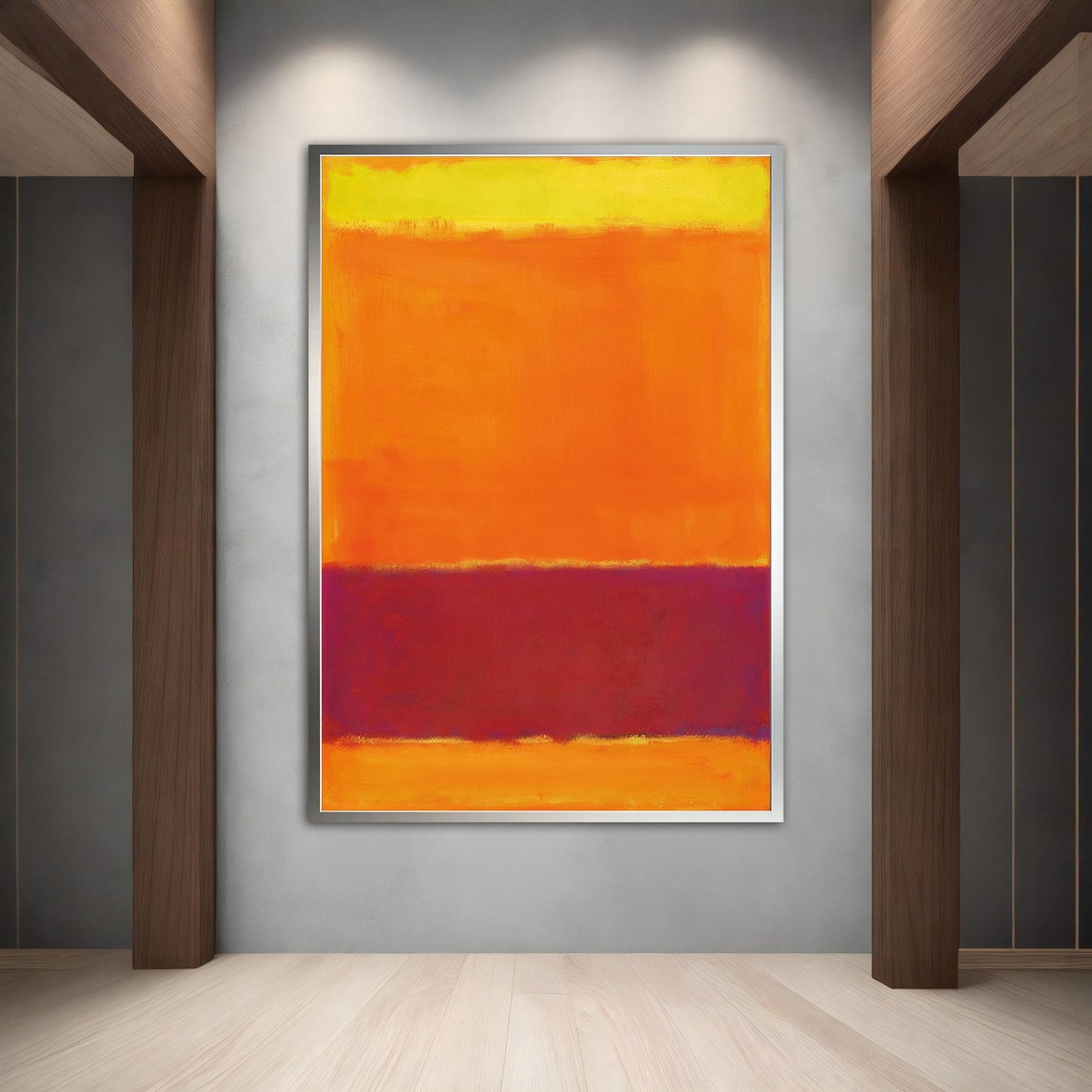 Rothko Style Orange Red Warm Color Field Abstract Wall Art Print - Image 2