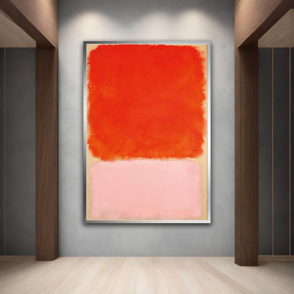 Rothko Style Orange Pink Color Field Abstract Wall Art Poster - Image 3