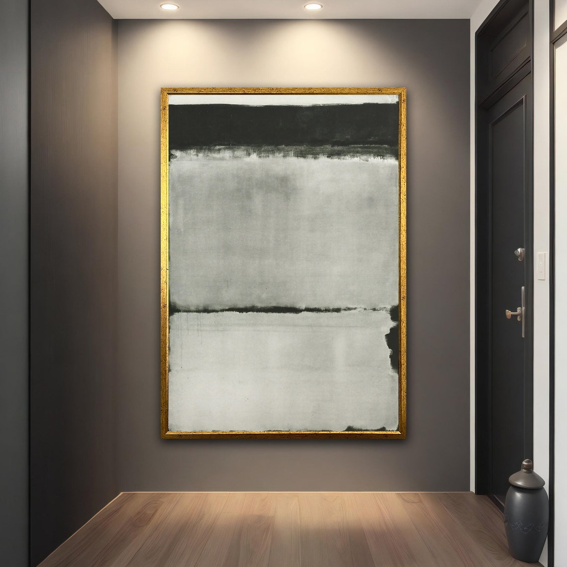 Mark Rothko Style Black White Ecru Color Field Abstract Wall Art Print - Image 3