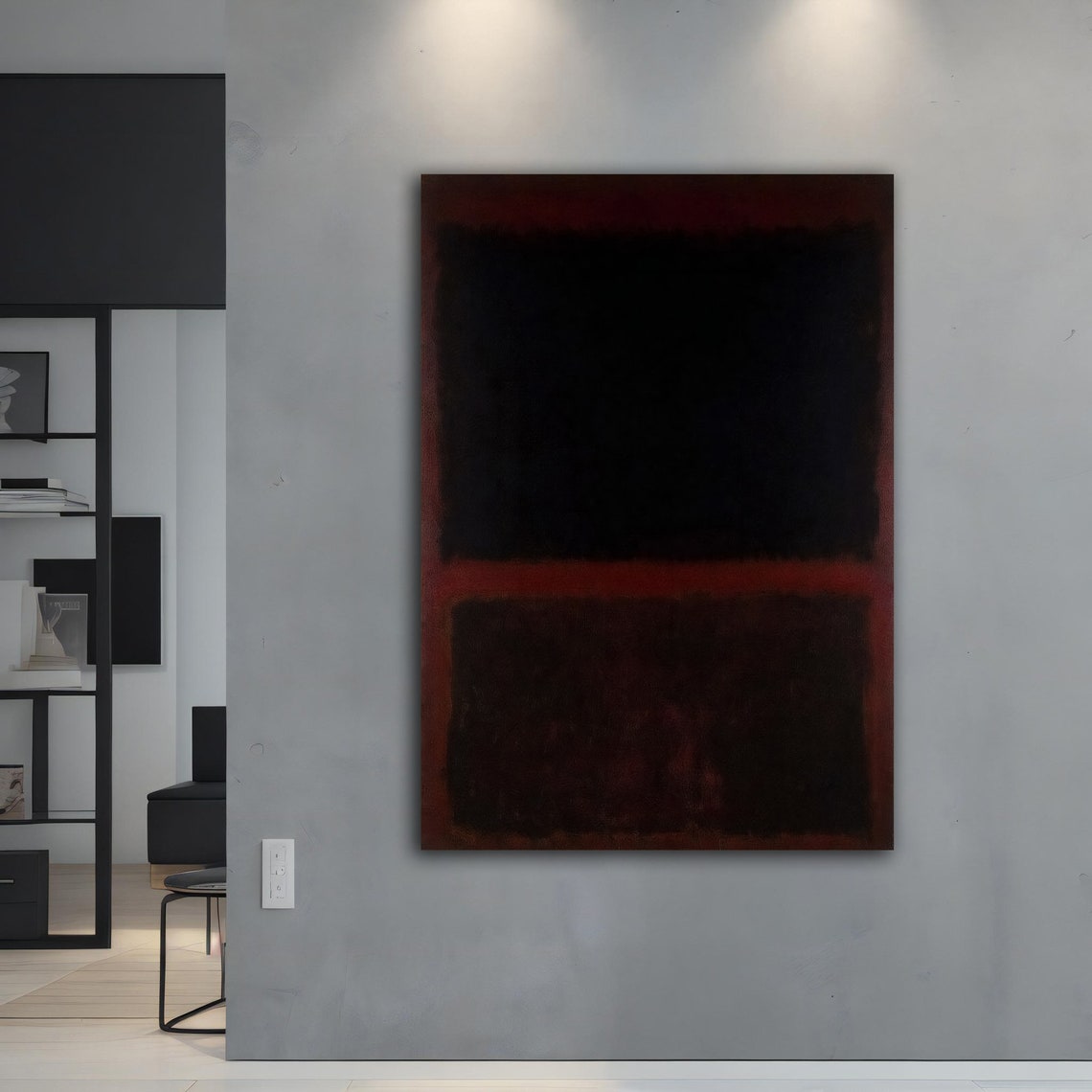 Rothko Style Black Red Color Field Abstract Modern Art Poster - Image 4