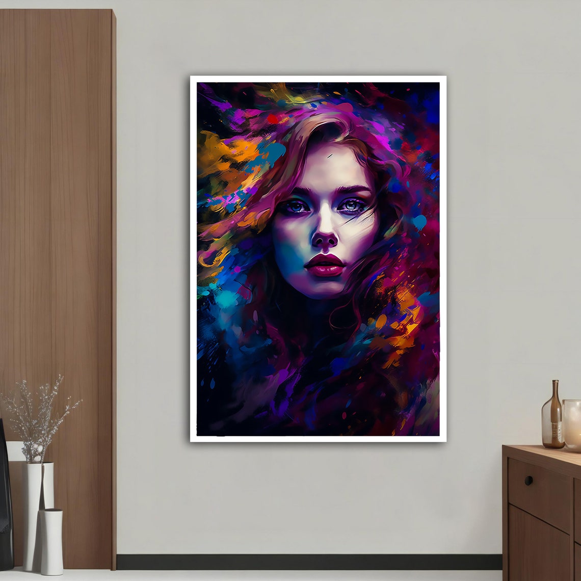 Colorful Modern Woman Wall Art Colorful Modern Woman Print Colorful Abstract Woman Painting Feminine Woman Wall Decor - Image 4