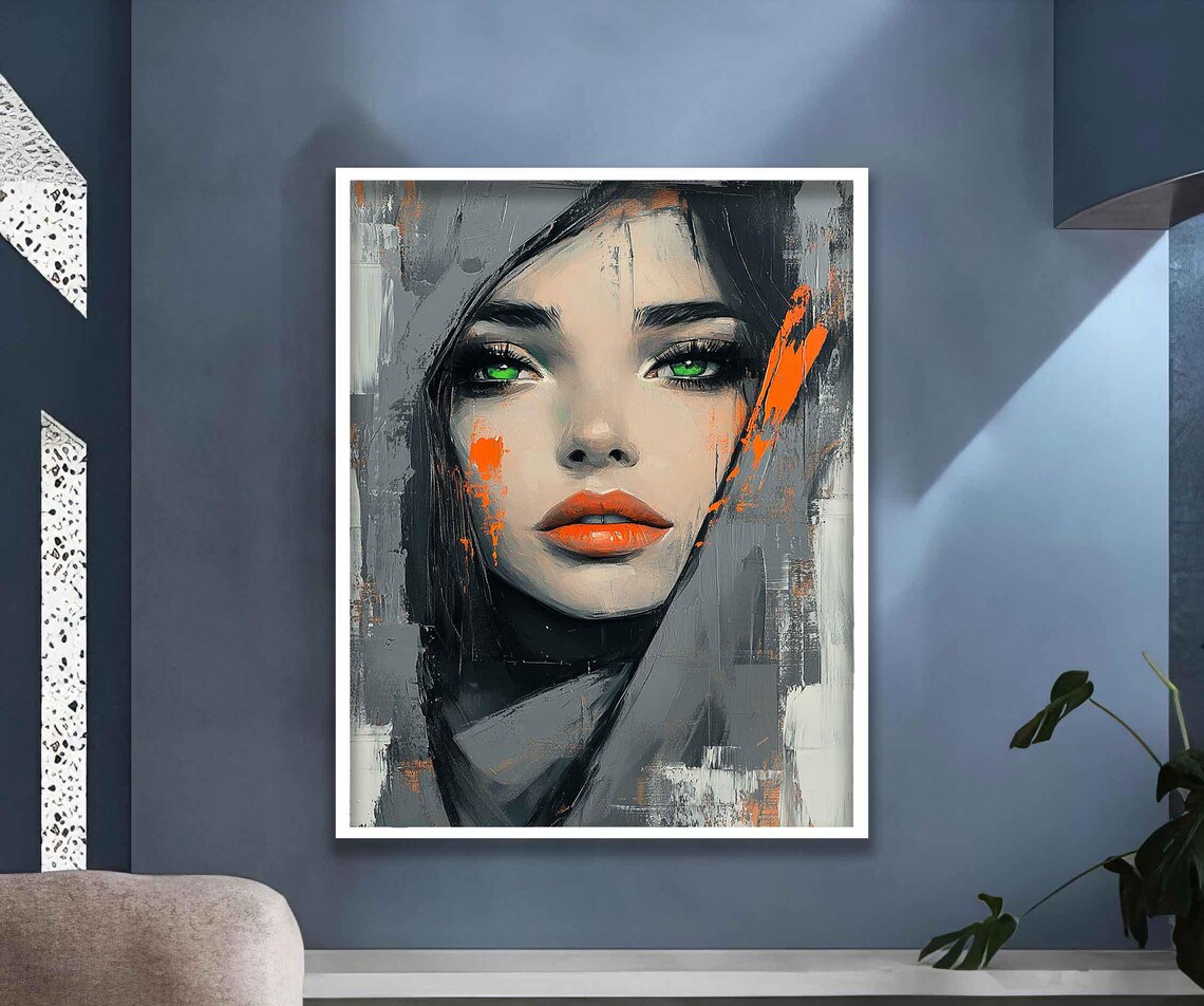 Abstract Woman Wall Art Colorful Modern Woman Print Colorful Abstract Woman Painting Modern Woman Wall Decor - Image 3