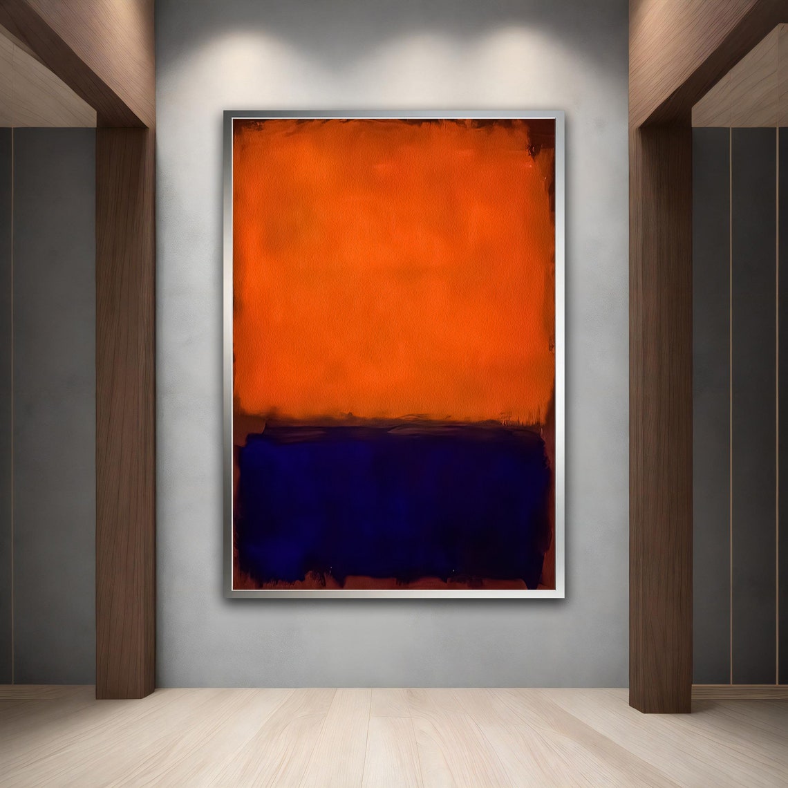 Rothko Style Orange Blue Color Block Abstract Expressionist Art Poster - Image 2