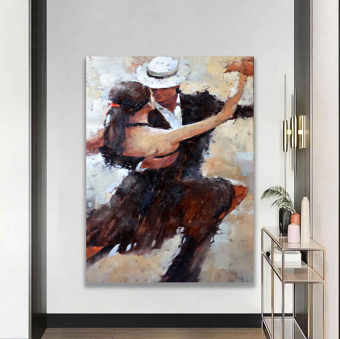 Passionate Tango Dance Couple Romantic Ballroom Impressionist Art Poster - Image 4