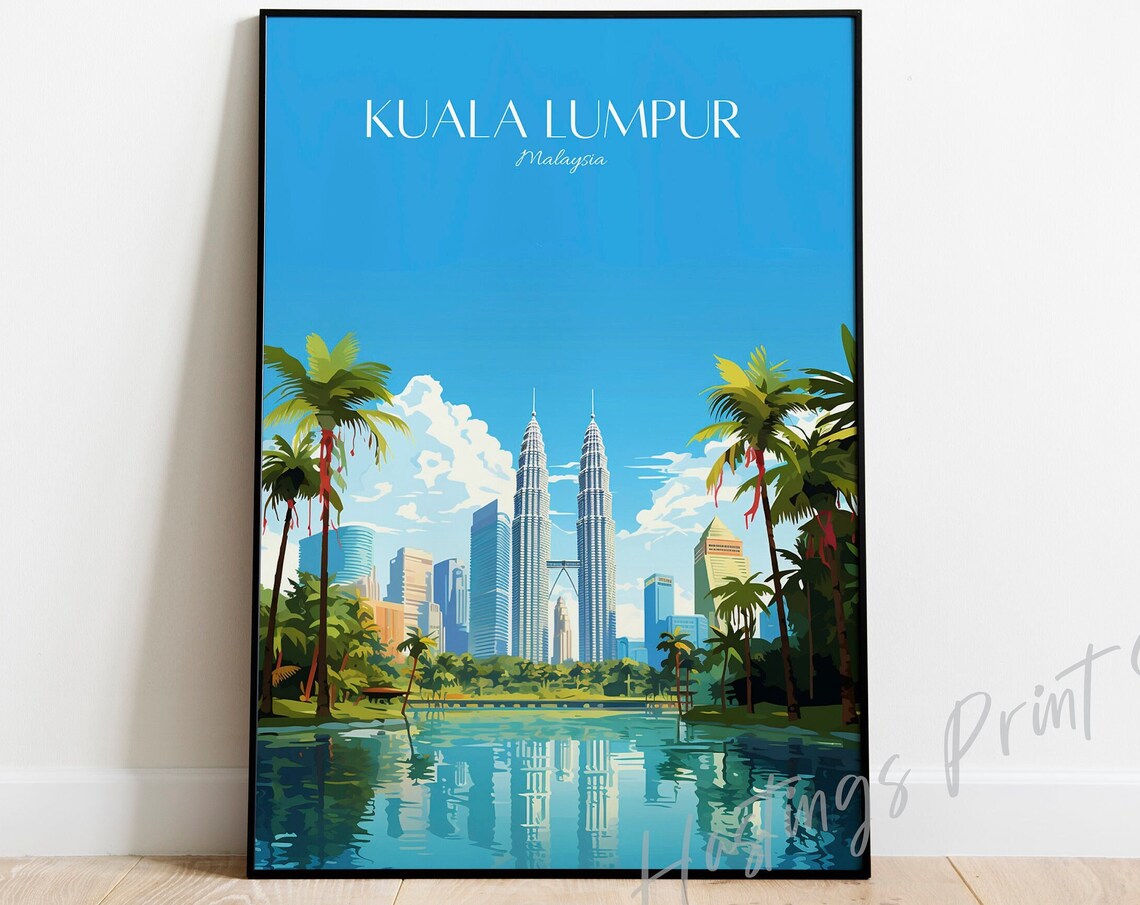 Kuala Lumpur Vintage Travel Poster, Malaysia