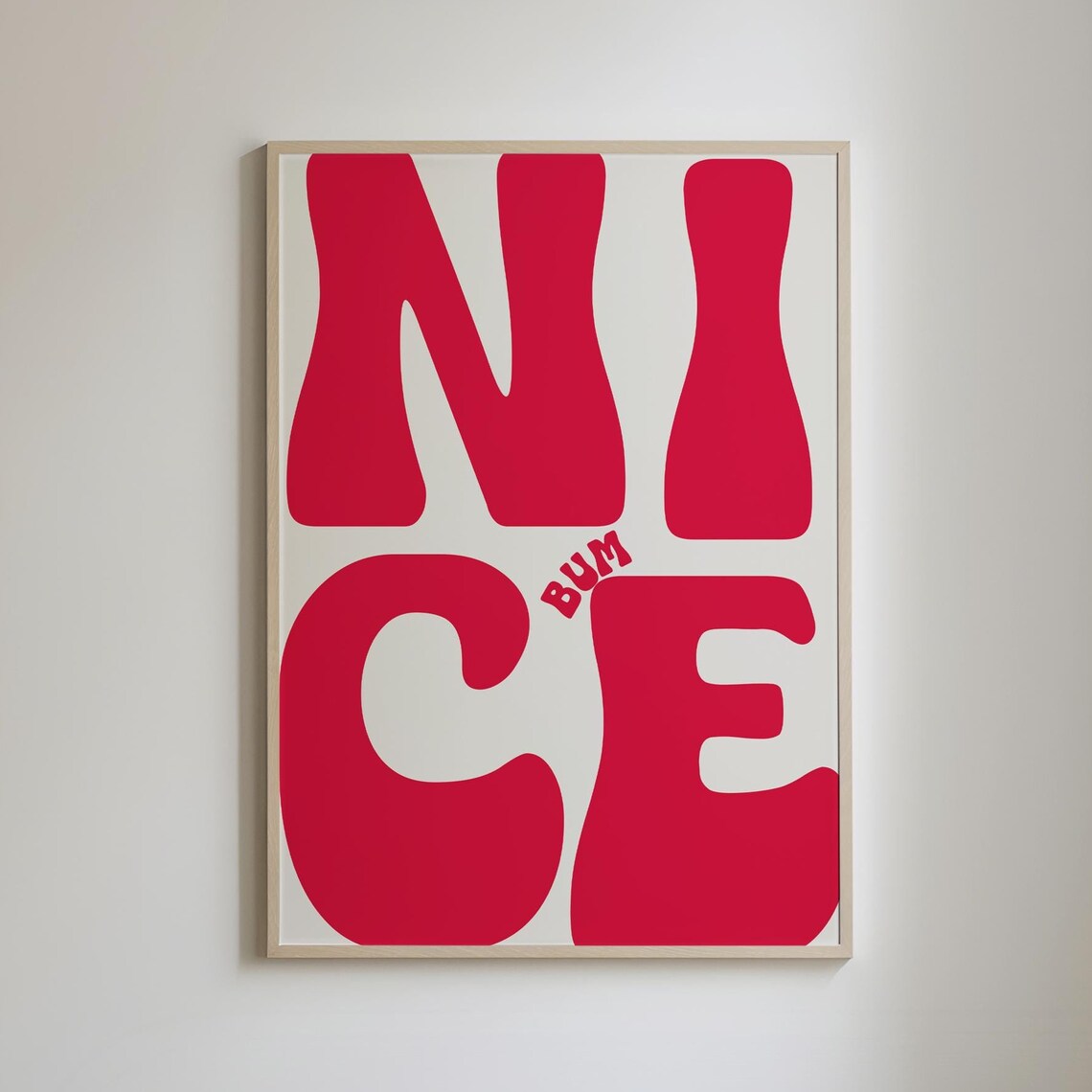Nice Bum Funny Typography Bathroom Art Print - Image 4
