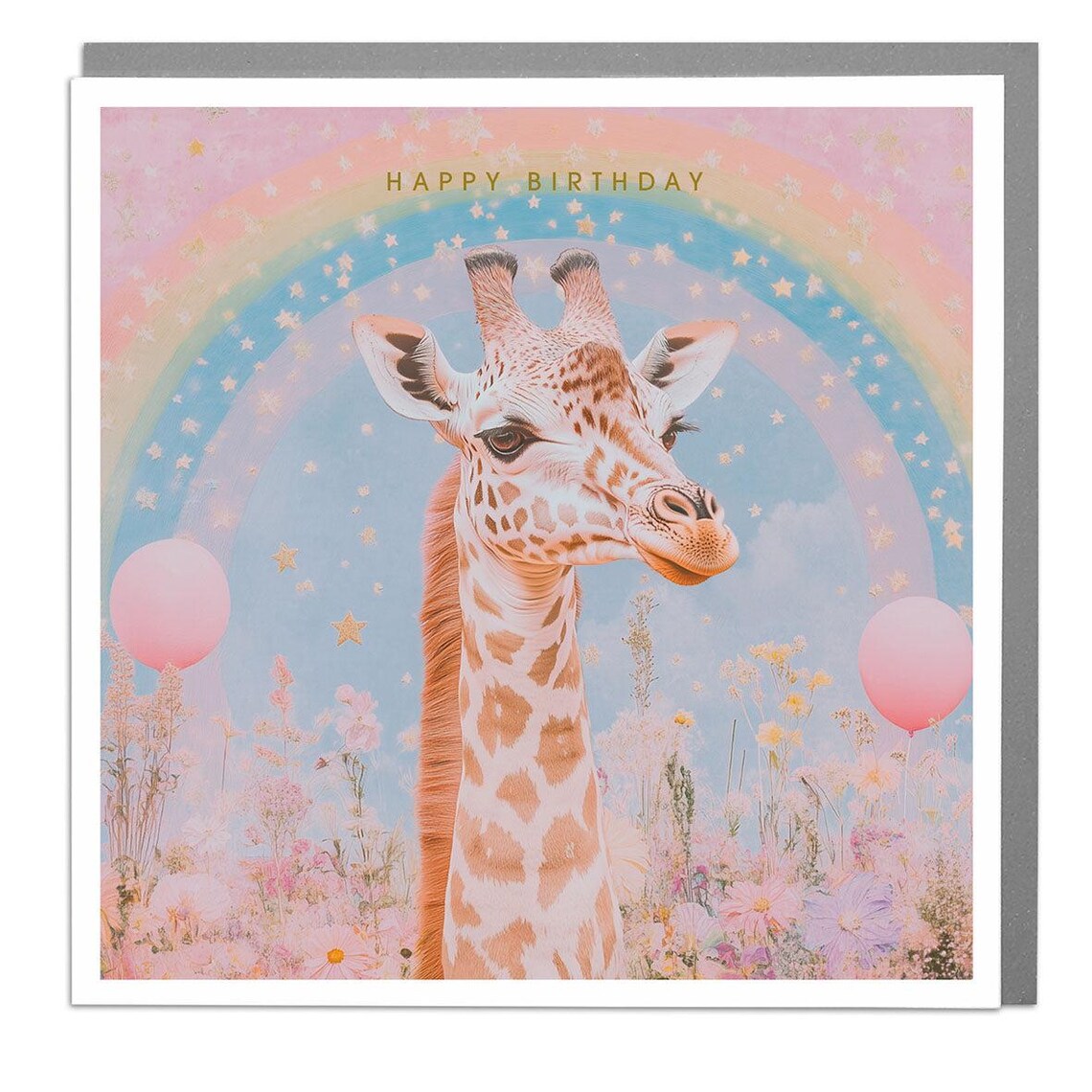 Giraffe Rainbow Birthday Card, Lola Design