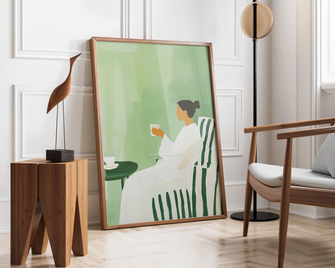 Coffee Lover Gift, Abstract People Art Print - Image 4