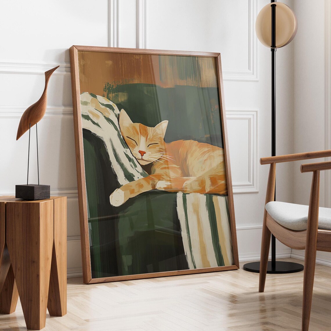 Sleeping Cat, Contemporary Cute Cat Poster