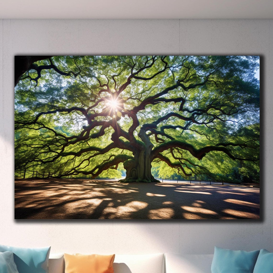 Angel Oak Tree South Carolina Sunlit Branches Historic Landmark Poster