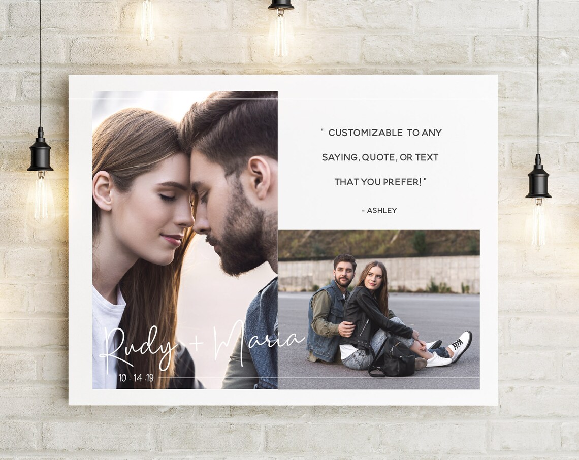 Personalized Couple Collage Photo, Memory Keepsake