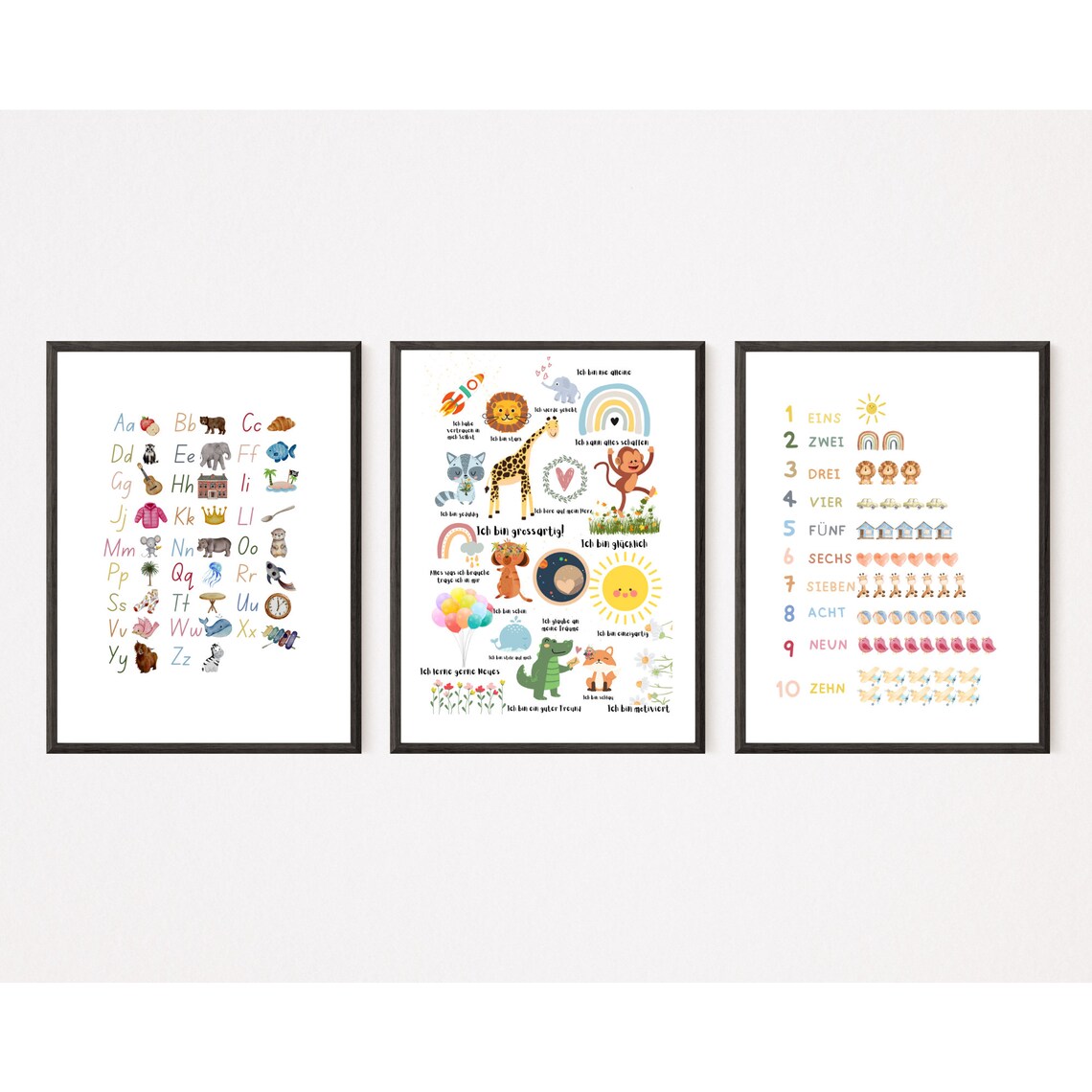 ABC Alphabet Poster with Cute Watercolor Animals for Kids Room - Image 4