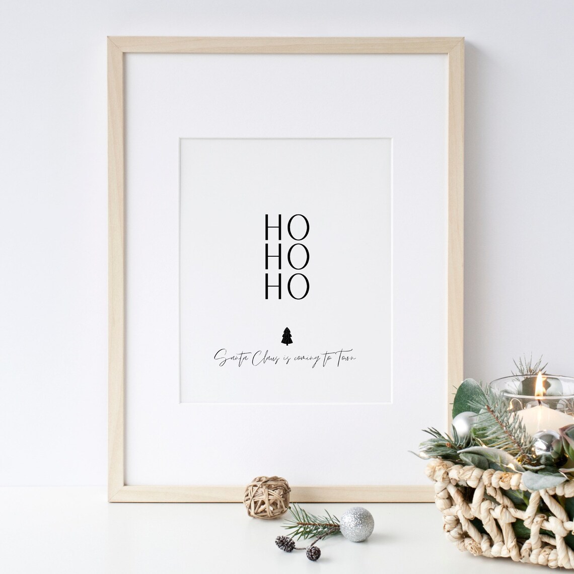 Ho Ho Ho Santa Claus Christmas Poster, Nordic - Image 3