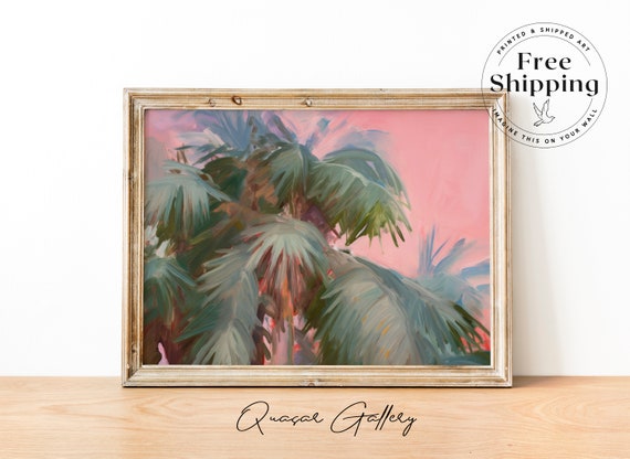 Tropical Palm Tree Art Print, Contemporary Beach Decor