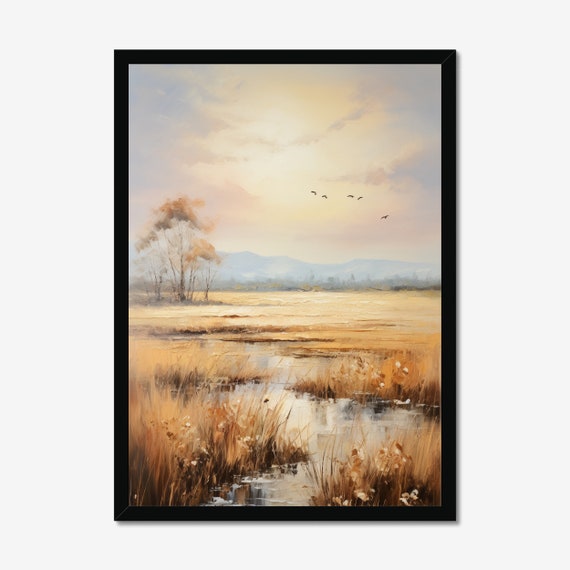 Lake Swamp Plain Vintage Oil Painting Art Poster Wall Art Wall Decor Instant