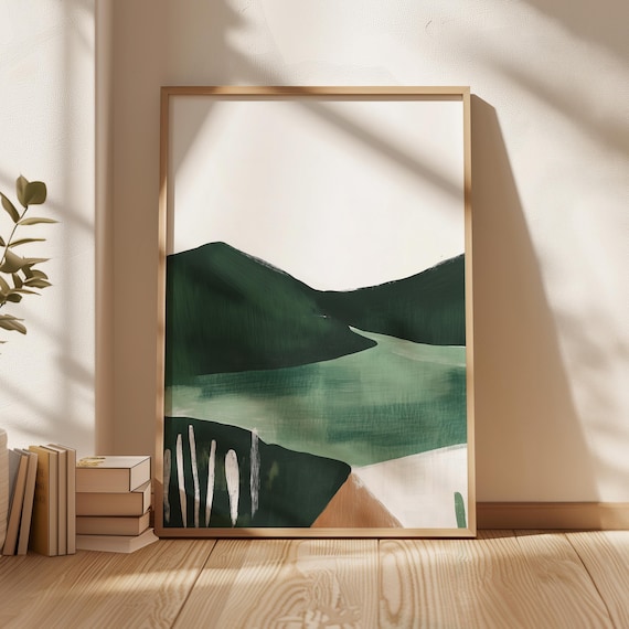 Minimalist River - Classic Mountain Art Print