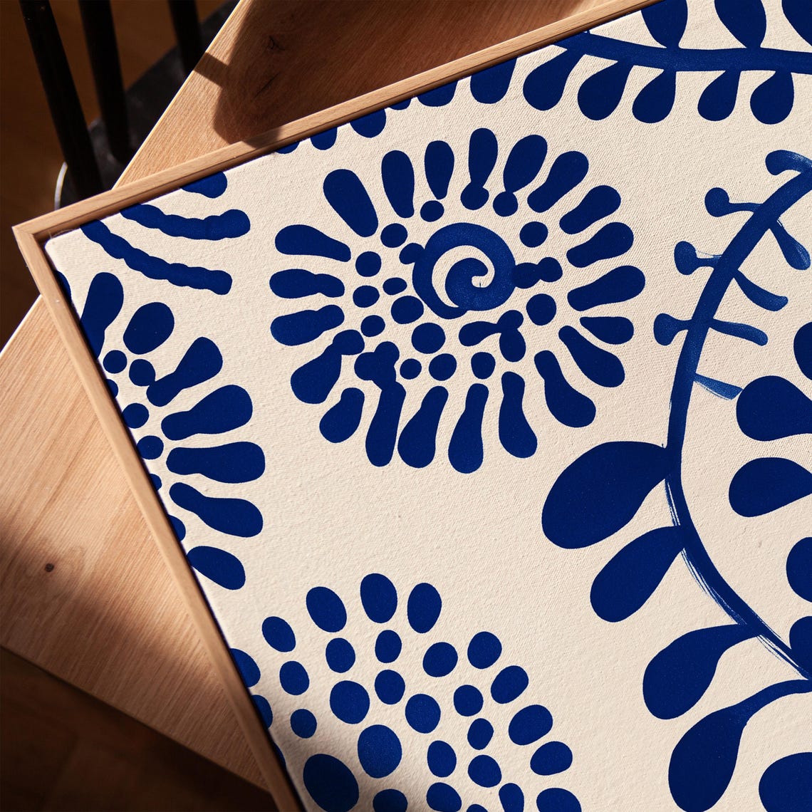 Blue and White Botanical Flowers Vines Matisse Style Art Poster - Image 3