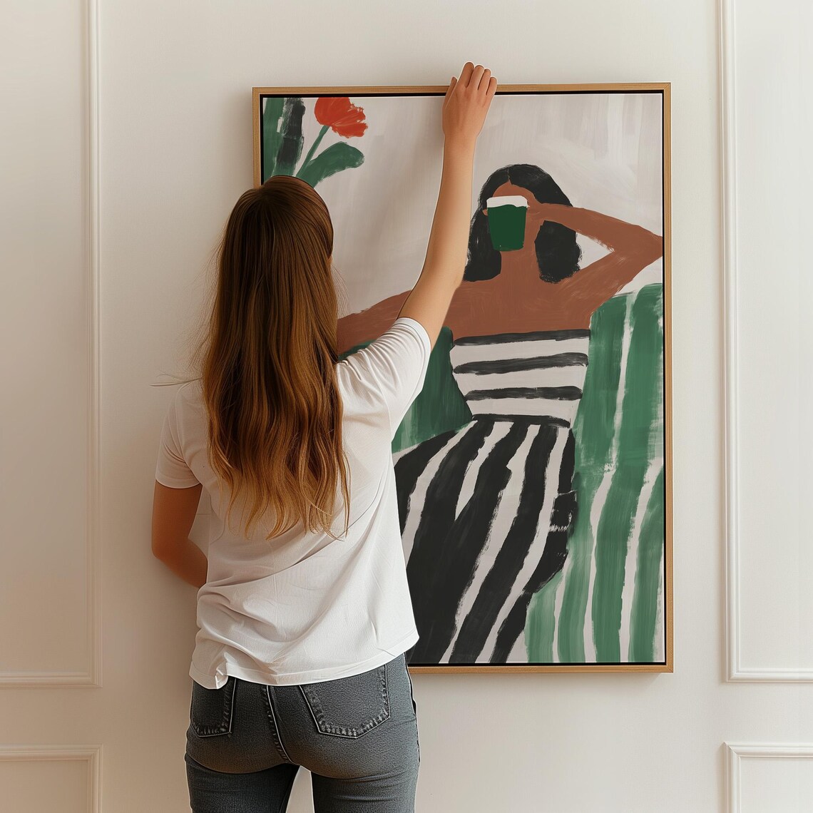 Modern Woman, Minimalist Coffee Illustration Art Print - Image 5