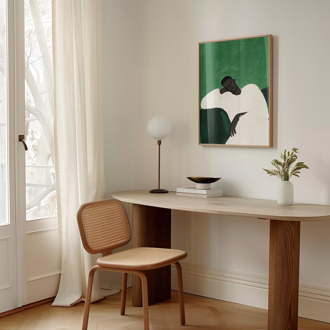 Minimalist Sleeping Man, Modern Abstract Figure - Image 3