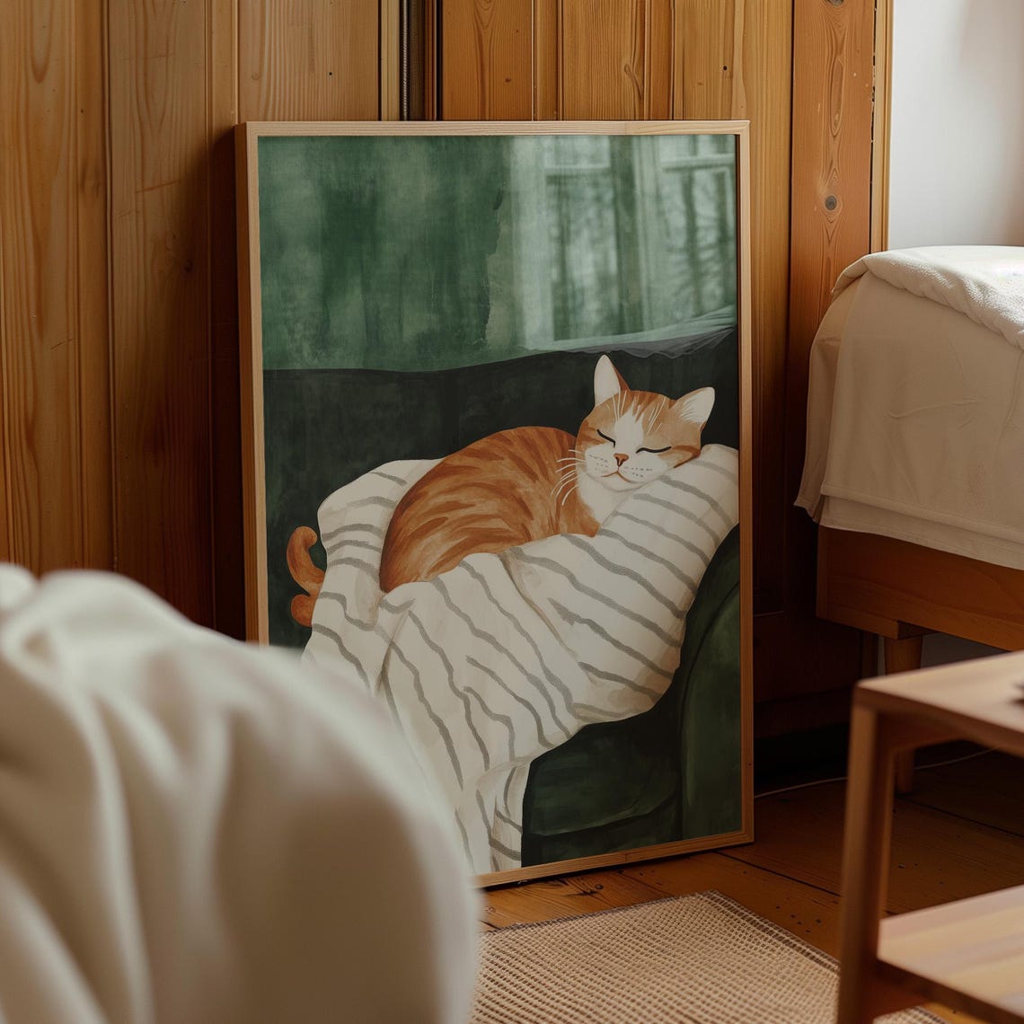 Orange Tabby Cat Art Print, Minimalist Feline Decor - Image 4