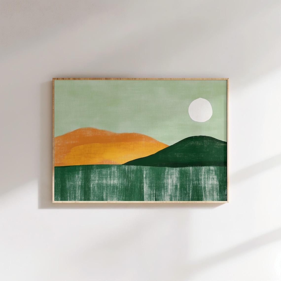 Minimalist Mountain Sunset, Abstract Landscape Poster