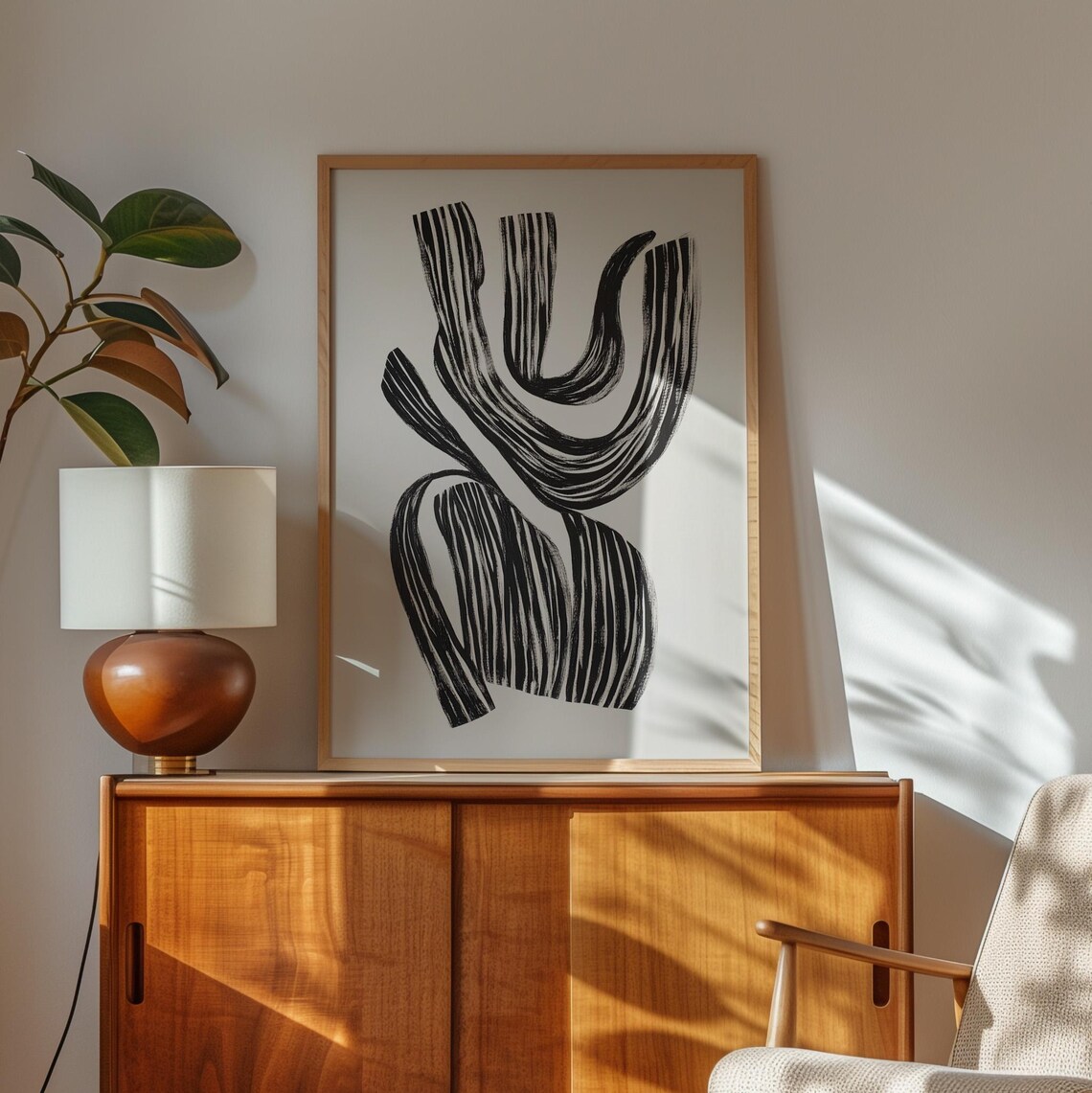 Black And White Abstract Line Art, Minimalist Movement - Image 5