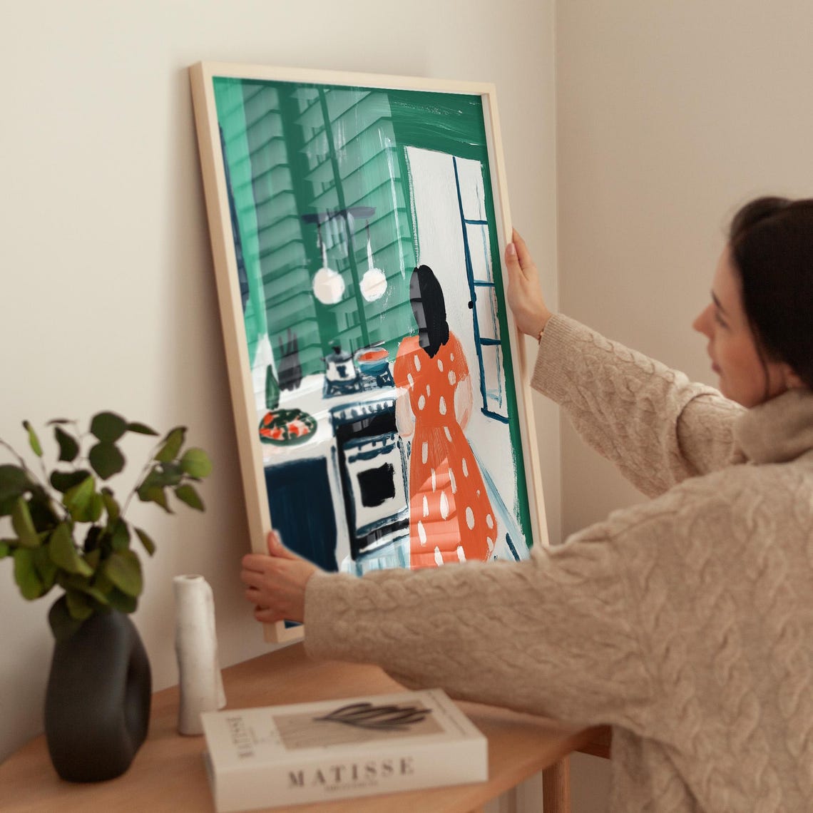 Woman Cooking Print, Modern Kitchen Decor Art Print - Image 6
