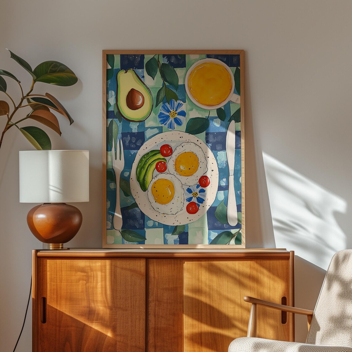 Breakfast Art Print With Eggs And Avocado - Image 2
