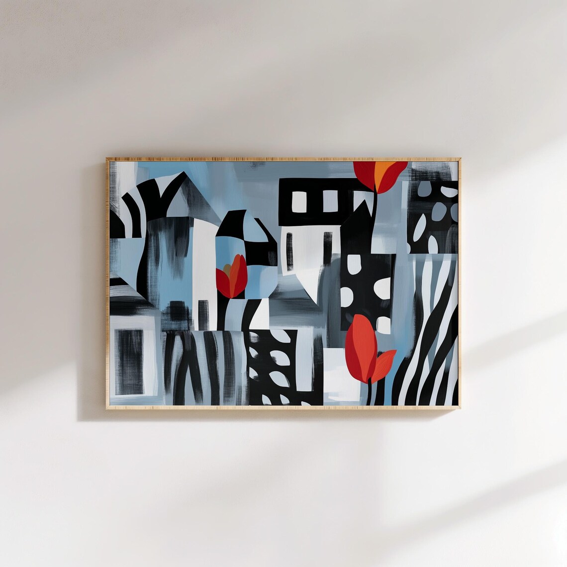 Abstract Tulip City, Modern Floral Wall Art - Image 2